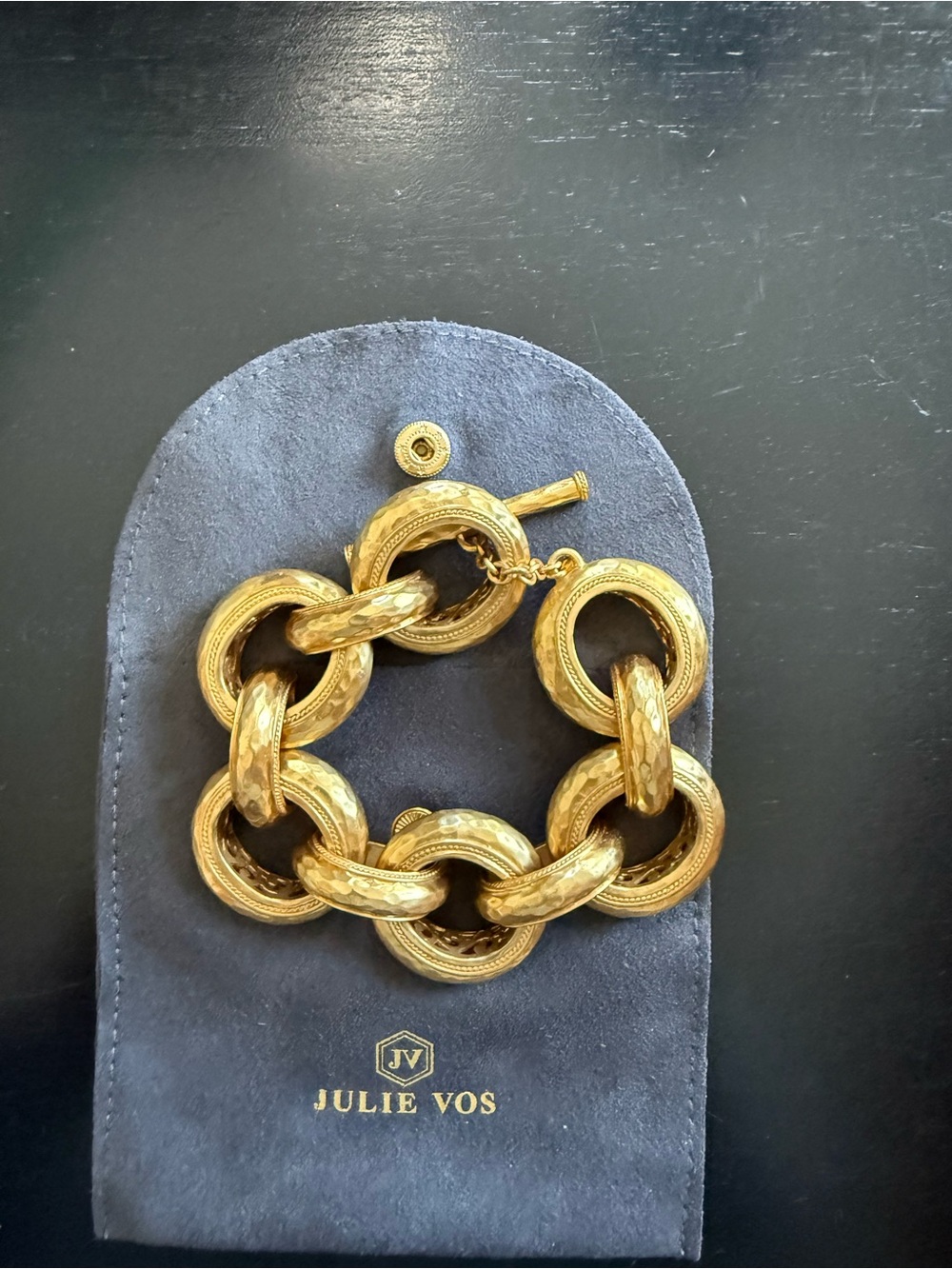 Julie Vos Gold Textured Link Bracelet